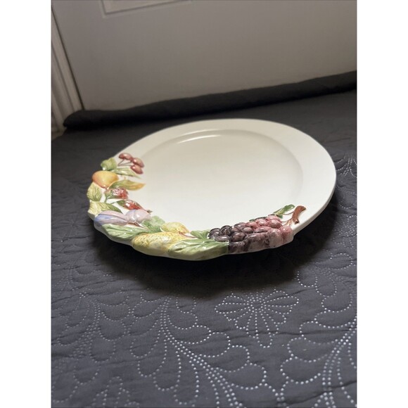 San Marco Nove Italia Oval Large Platter w/Raised Mixed Fruit 17x12” Serverware - Picture 5 of 11